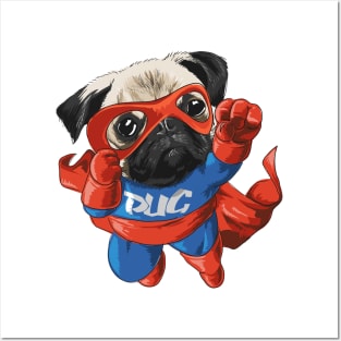 Here comes the Super Pug Posters and Art